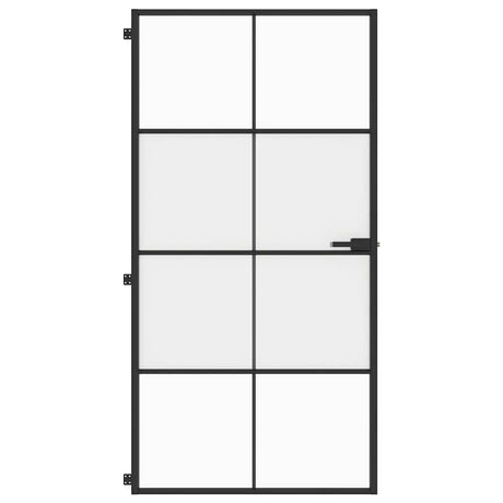 Vidaxx Innentür schmal 102,5x201,5 cm Hartglas und Aluminium schwarz