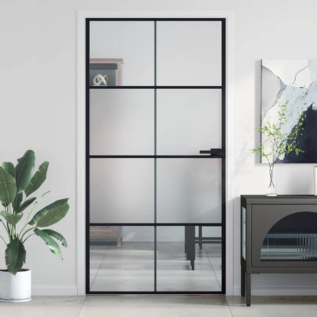 Vidaxx Innentür schmal 102,5x201,5 cm Hartglas und Aluminium schwarz