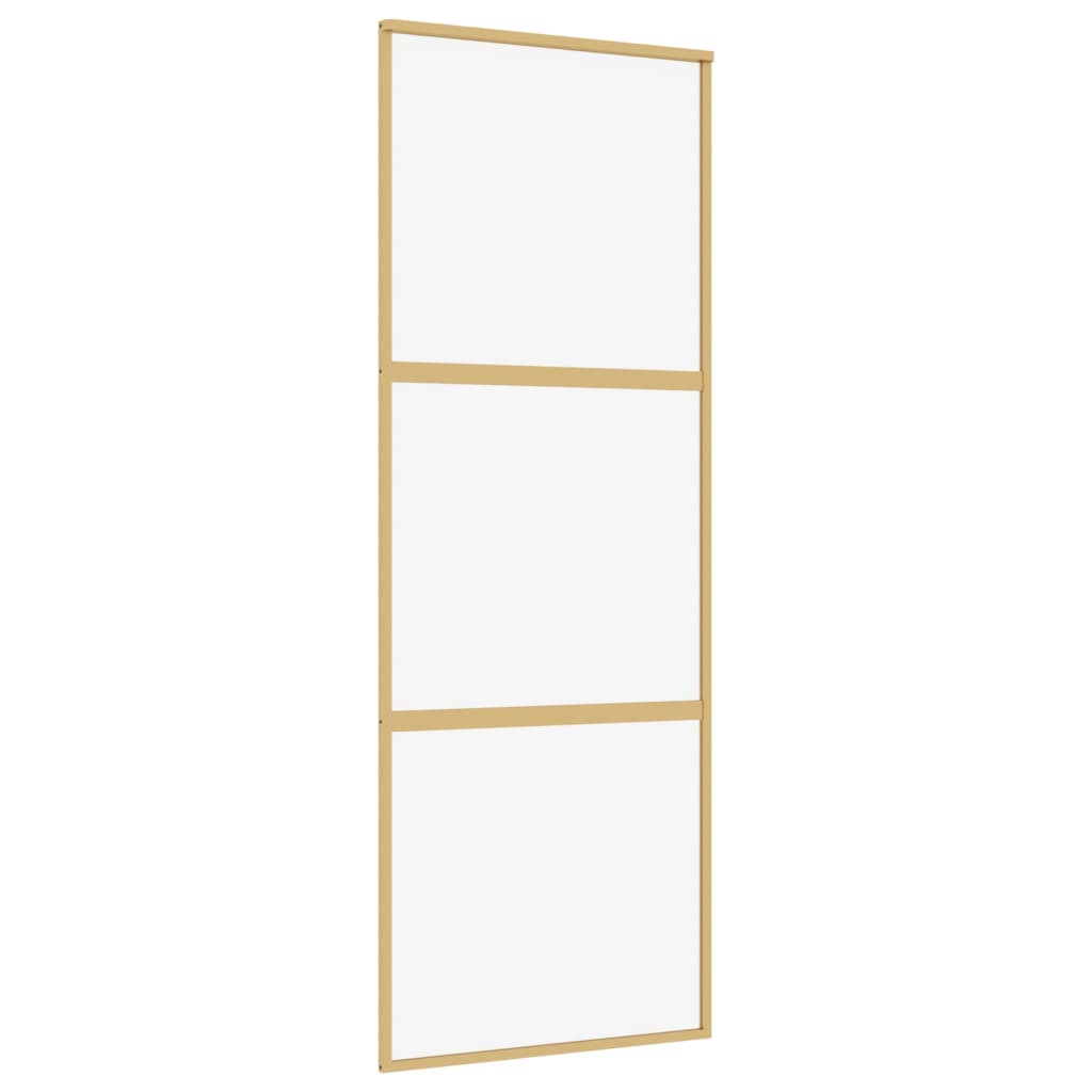 VidaXL sliding door 76x205 cm Clear ESG glass and aluminum gold colored