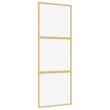 Vidaxl Sliding Porte 76x205 cm Verre ESG transparent et en aluminium or de couleur