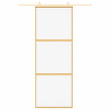 Vidaxl Sliding Porte 76x205 cm Verre ESG transparent et en aluminium or de couleur