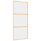 Vidaxx Schiebetür 90x205 cm klares ESG-Glas und Aluminium goldfarben
