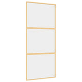 Vidaxl rutscht Dier 90x205 cm kloer ESG Glas an Aluminium Gold faarweg