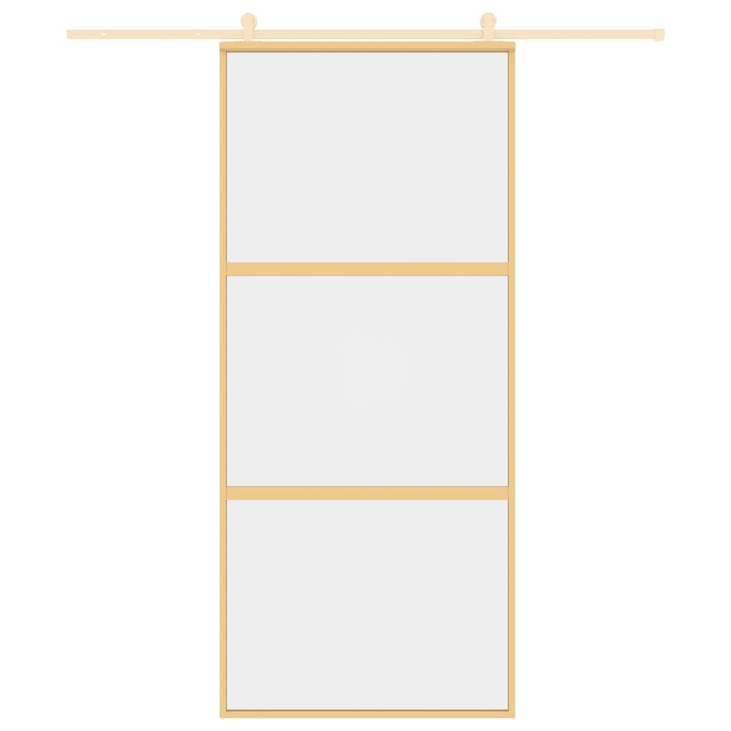 VidaXL sliding door 90x205 cm Clear ESG glass and aluminum gold colored