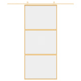 Vidaxl rutscht Dier 90x205 cm kloer ESG Glas an Aluminium Gold faarweg