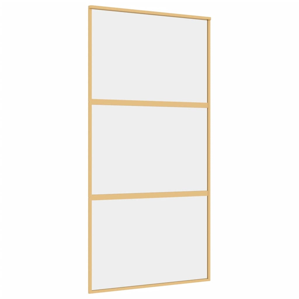 Vidaxx-Schiebetür 102,5 x 205 cm, klares ESG-Glas und Aluminium-Goldfarbe