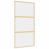 Vidaxx-Schiebetür 102,5 x 205 cm, klares ESG-Glas und Aluminium-Goldfarbe