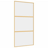 VIDAXL -Schiebetür 102,5 x 205 cm klares ESG -Glas- und Aluminiumgoldfarbe