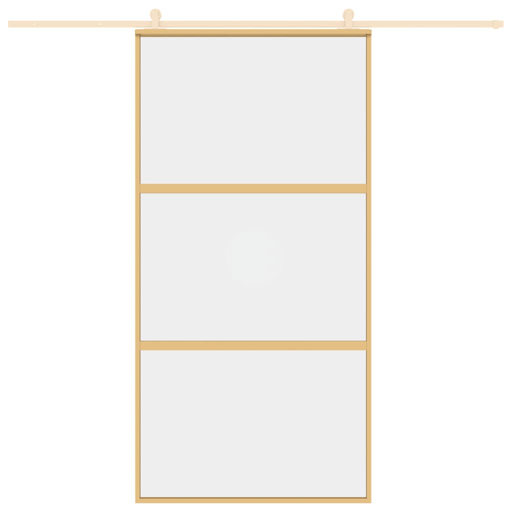 VIDAXL -Schiebetür 102,5 x 205 cm klares ESG -Glas- und Aluminiumgoldfarbe