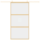 VIDAXL -Schiebetür 102,5 x 205 cm klares ESG -Glas- und Aluminiumgoldfarbe