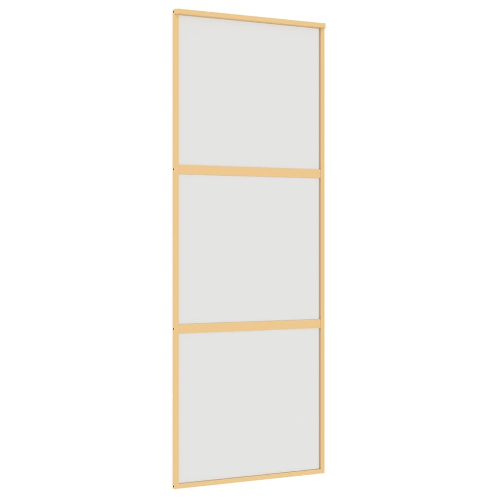 VIDAXL -Schiebetür 76x205 cm mattes ESG -Glas und Aluminium Gold gefärbt