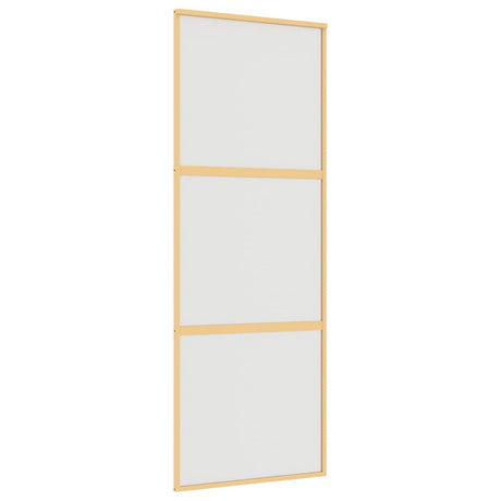 VidaXL Schiebetür 76x205 cm mattes ESG-Glas und Aluminium goldfarben