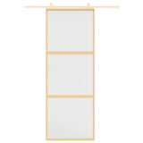 VidaXL Schiebetür 76x205 cm mattes ESG-Glas und Aluminium goldfarben