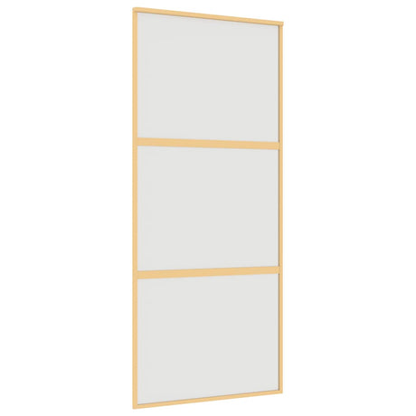 VidaXL Schiebetür 90x205 cm mattes ESG-Glas und Aluminium goldfarben