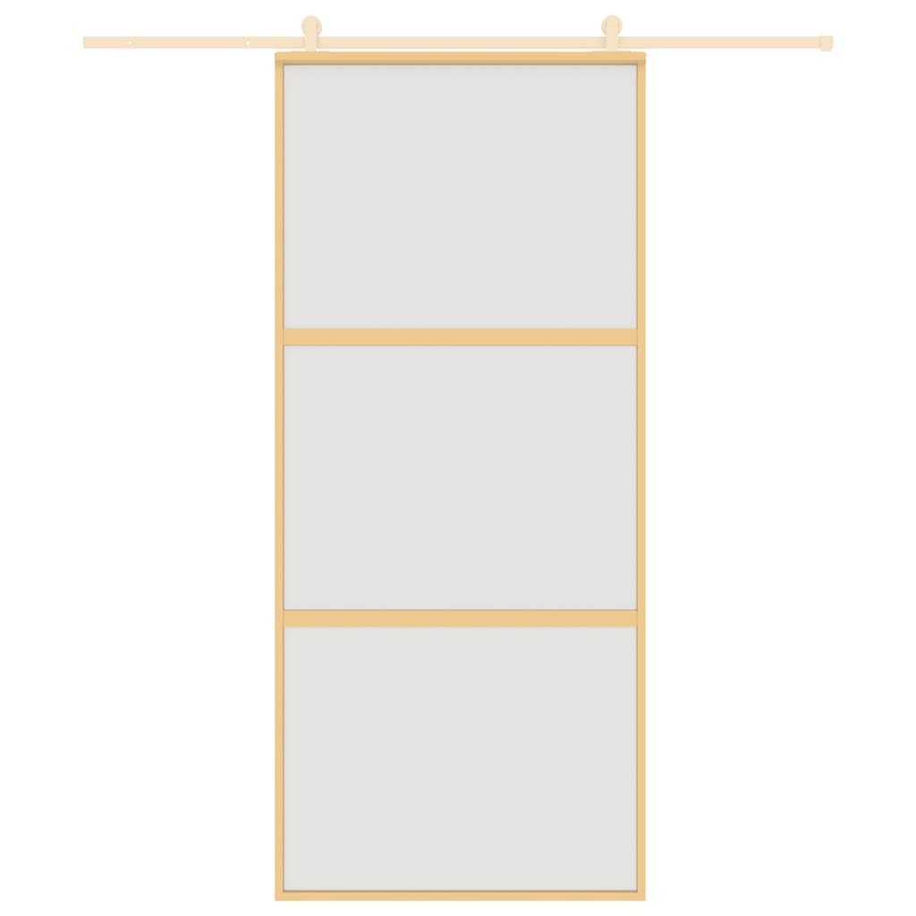 VidaXL Schiebetür 90x205 cm mattes ESG-Glas und Aluminium goldfarben