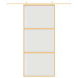 VidaXL Schiebetür 90x205 cm mattes ESG-Glas und Aluminium goldfarben
