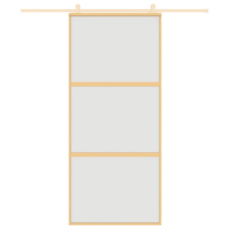 VidaXL Schiebetür 90x205 cm mattes ESG-Glas und Aluminium goldfarben