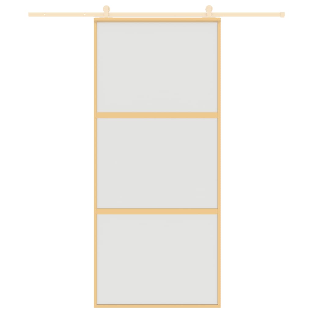 VidaXL sliding door 90x205 cm matte ESG glass and aluminum gold colored