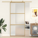 Porta scorrevole di Vidaxl 90x205 cm in vetro ESG e oro in alluminio