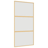 Porta scorrevole Vidaxl 102.5x205 cm vetro ESG e oro in alluminio