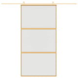 VidaXL Schiebetür 102,5x205 cm mattes ESG-Glas und Aluminium goldfarben