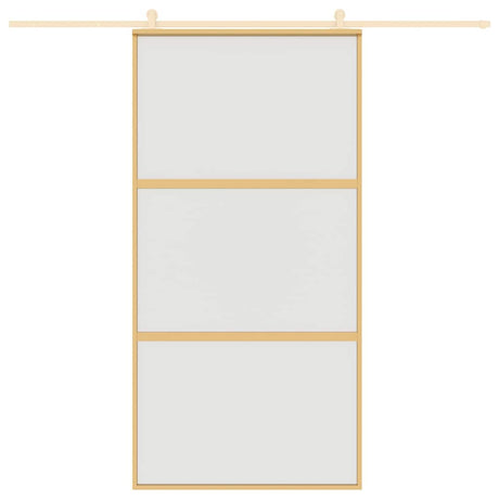 VidaXL Schiebetür 102,5x205 cm mattes ESG-Glas und Aluminium goldfarben