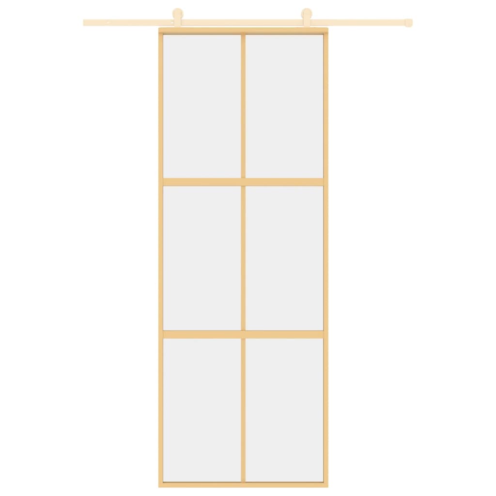 VidaXL sliding door 76x205 cm Clear ESG glass and aluminum gold colored