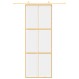 VidaXL sliding door 76x205 cm Clear ESG glass and aluminum gold colored