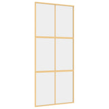 Vidaxx Schiebetür 90x205 cm klares ESG-Glas und Aluminium goldfarben