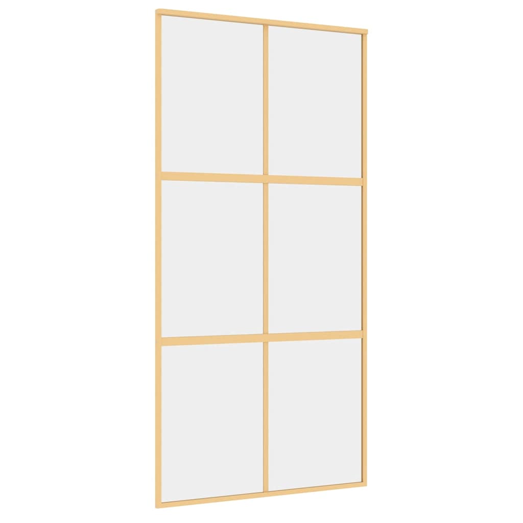 Vidaxx-Schiebetür 102,5 x 205 cm, klares ESG-Glas und Aluminium-Goldfarbe