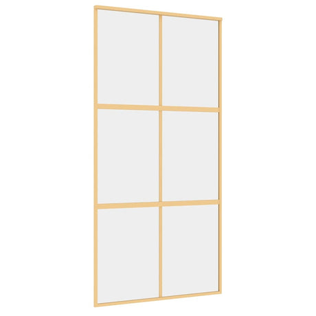 Vidaxx-Schiebetür 102,5 x 205 cm, klares ESG-Glas und Aluminium-Goldfarbe