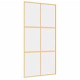 VIDAXL -Schiebetür 102,5 x 205 cm klares ESG -Glas- und Aluminiumgoldfarbe