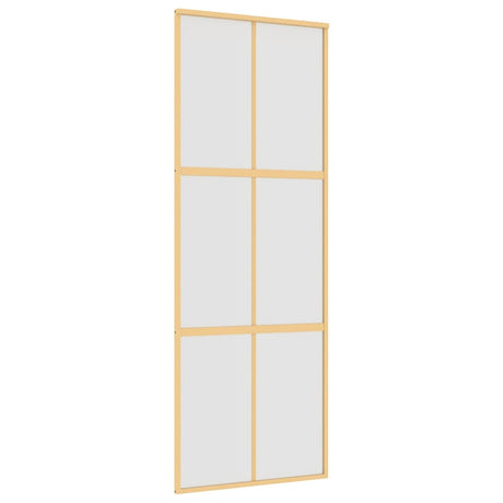 VidaXL Schiebetür 76x205 cm mattes ESG-Glas und Aluminium goldfarben