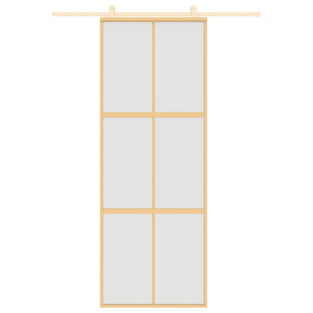 VIDAXL -Schiebetür 76x205 cm mattes ESG -Glas und Aluminium Gold gefärbt