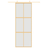 VidaXL Schiebetür 76x205 cm mattes ESG-Glas und Aluminium goldfarben