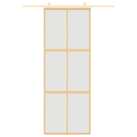 VidaXL Schiebetür 76x205 cm mattes ESG-Glas und Aluminium goldfarben