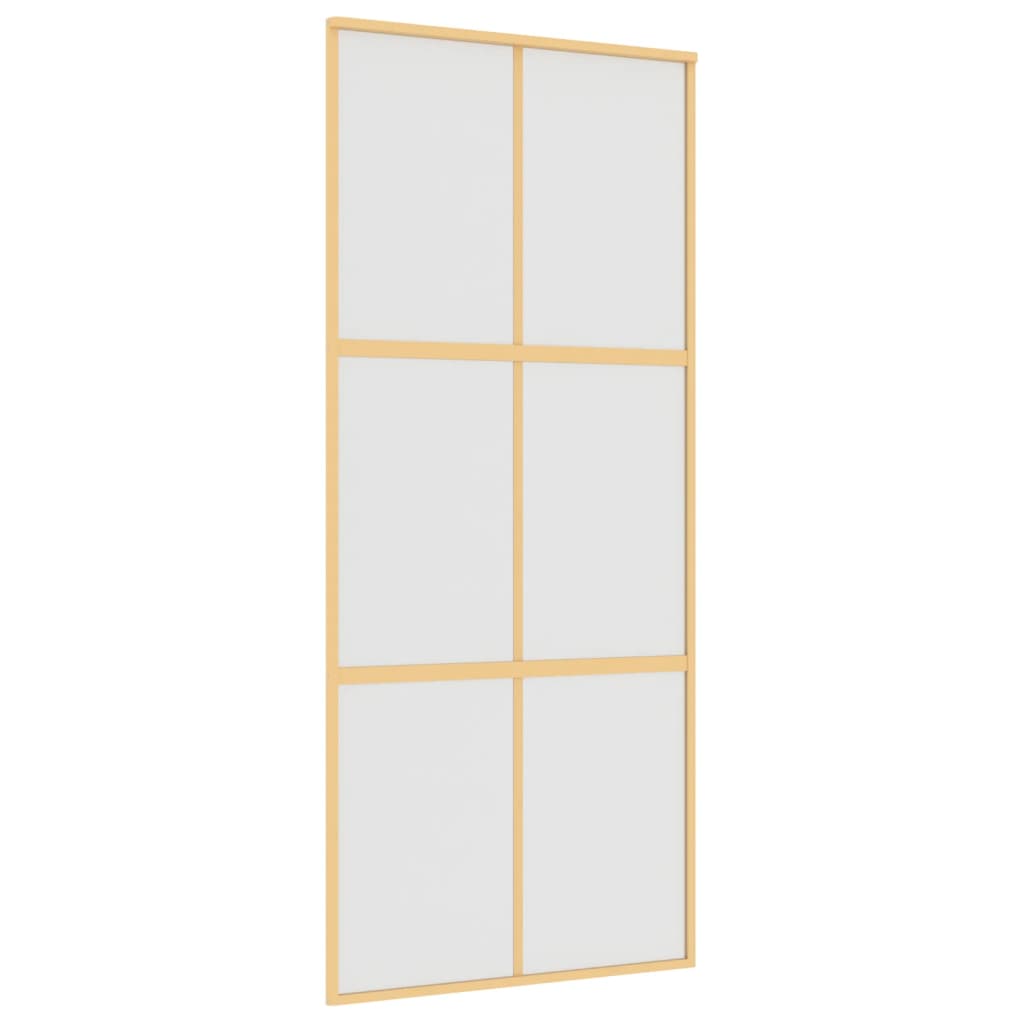 Vidaxl Sliding Porte 90x205 cm Verre ESG mate et aluminium or de couleur