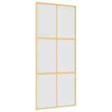 Puerta corredera Vidaxl 90x205 cm de vidrio ESG mate y dorado de aluminio