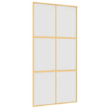 Vidaxx Schiebetür 102,5x205 cm ESG-Glas matt und Aluminium goldfarben