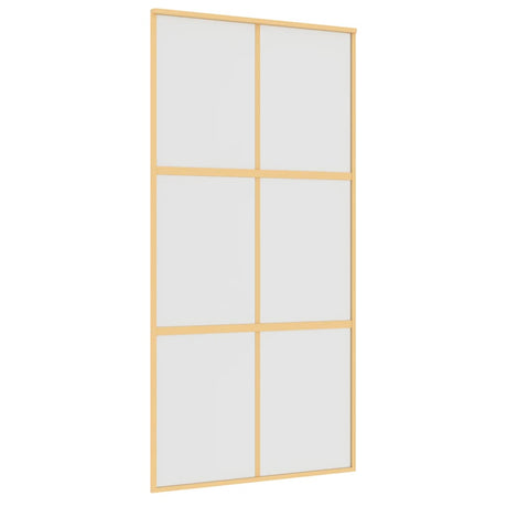 Vidaxx Schiebetür 102,5x205 cm ESG-Glas matt und Aluminium goldfarben