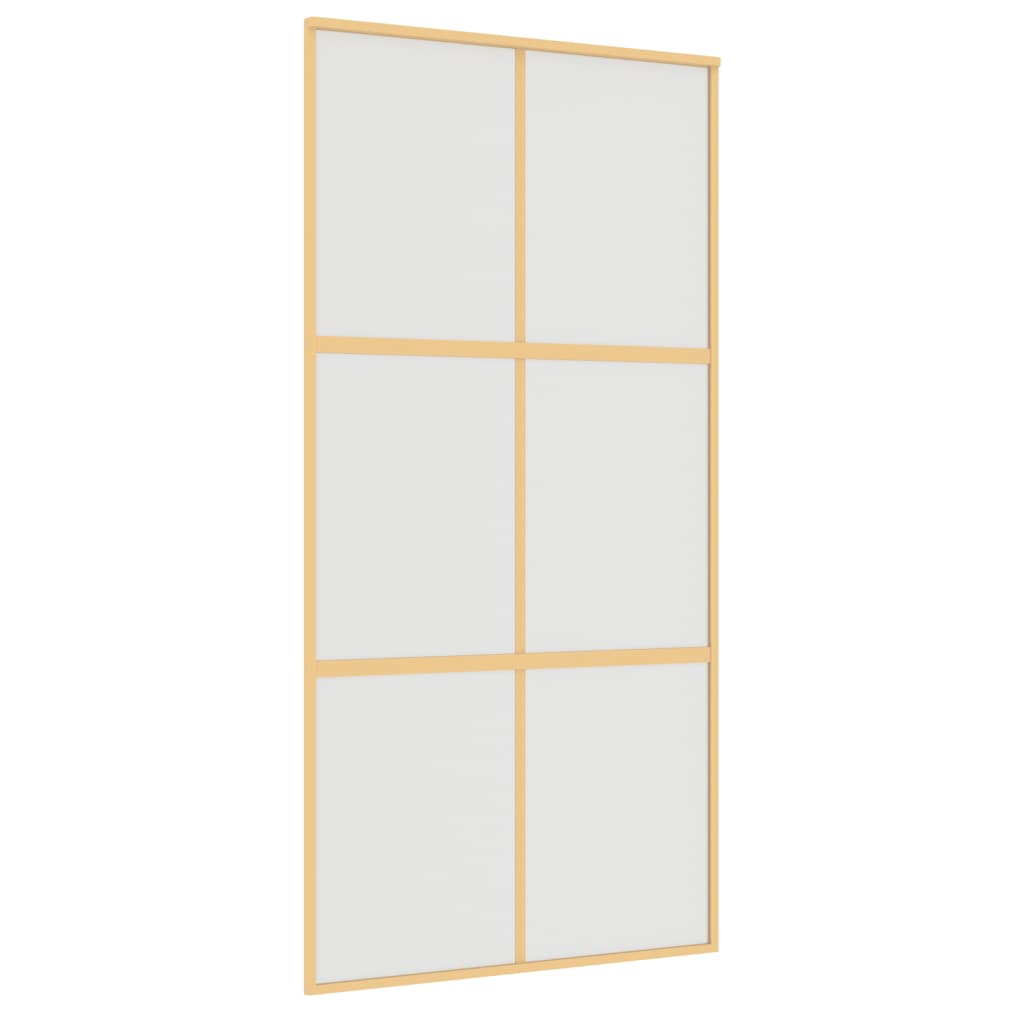 Vidaxl schuifdeur 102,5x205 cm mat esg-glas en aluminium goudkleurig