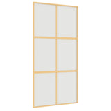 Vidaxl schuifdeur 102,5x205 cm mat esg-glas en aluminium goudkleurig