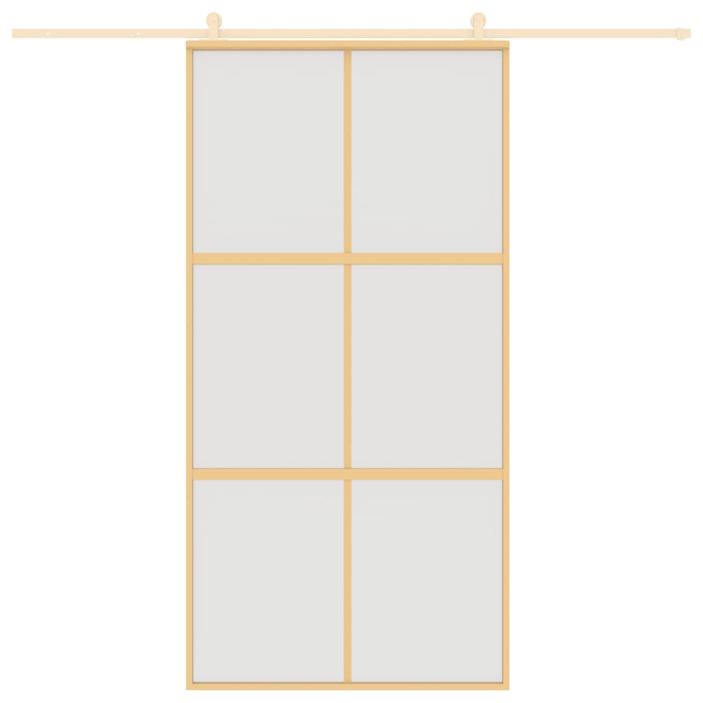 Vidaxl schuifdeur 102,5x205 cm mat esg-glas en aluminium goudkleurig