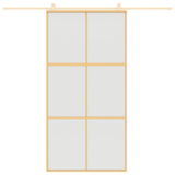 Vidaxx Schiebetür 102,5x205 cm ESG-Glas matt und Aluminium goldfarben