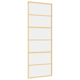 Vidaxx Schiebetür 76x205 cm klares ESG-Glas und goldfarbenes Aluminium