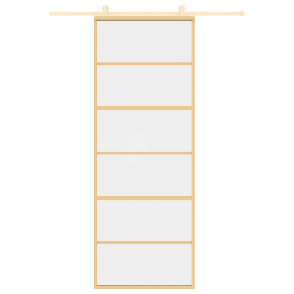 VidaXL sliding door 76x205 cm Clear ESG glass and aluminum gold colored