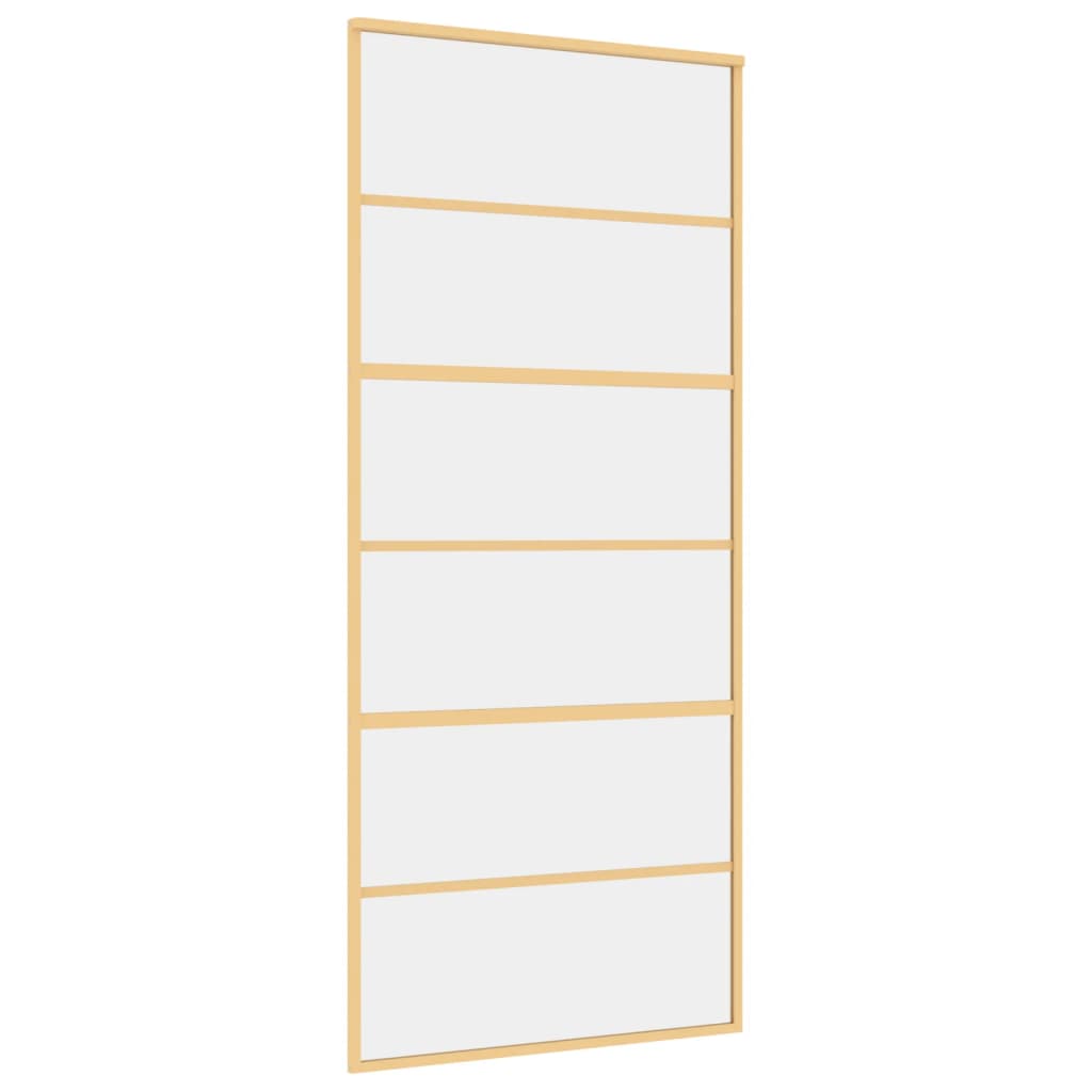 VidaXL sliding door 90x205 cm Clear ESG glass and aluminum gold colored