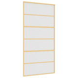 Vidaxx Schiebetür 102,5x205 cm ESG-Glas matt und Aluminium goldfarben