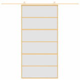Vidaxx Schiebetür 102,5x205 cm ESG-Glas matt und Aluminium goldfarben