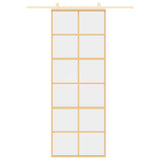 Vidaxl Sliding Porte 76x205 cm Verre ESG transparent et en aluminium or de couleur